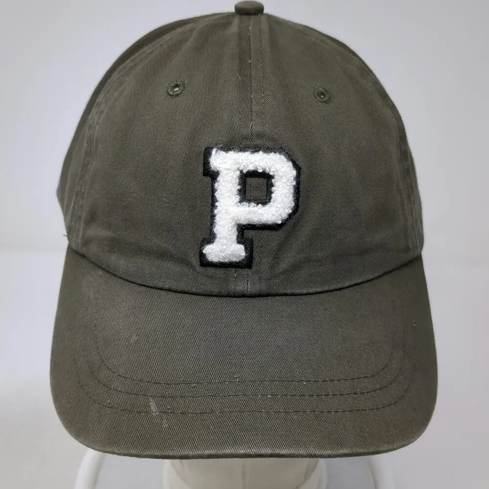 PINK Victoria's Secret Baseball Cap Green One Size P Patch Hat Slideback Cotton